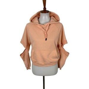 NDLSS Peach‎ Cut Out Sleeve Hoodie Streetwear Y2K Aesthetic Size Small